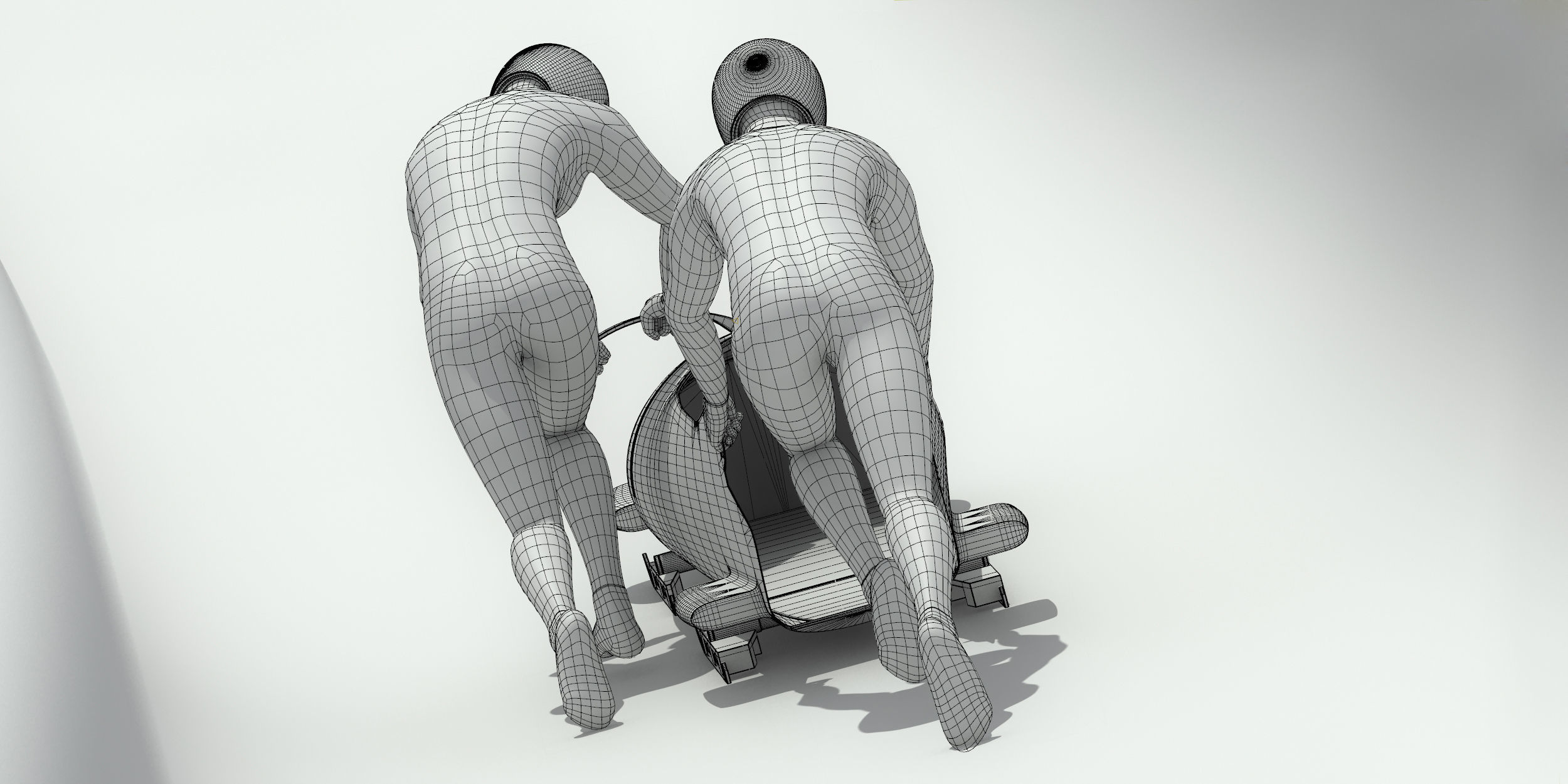 Bobsledder two olympic bobsledders 3D model_13