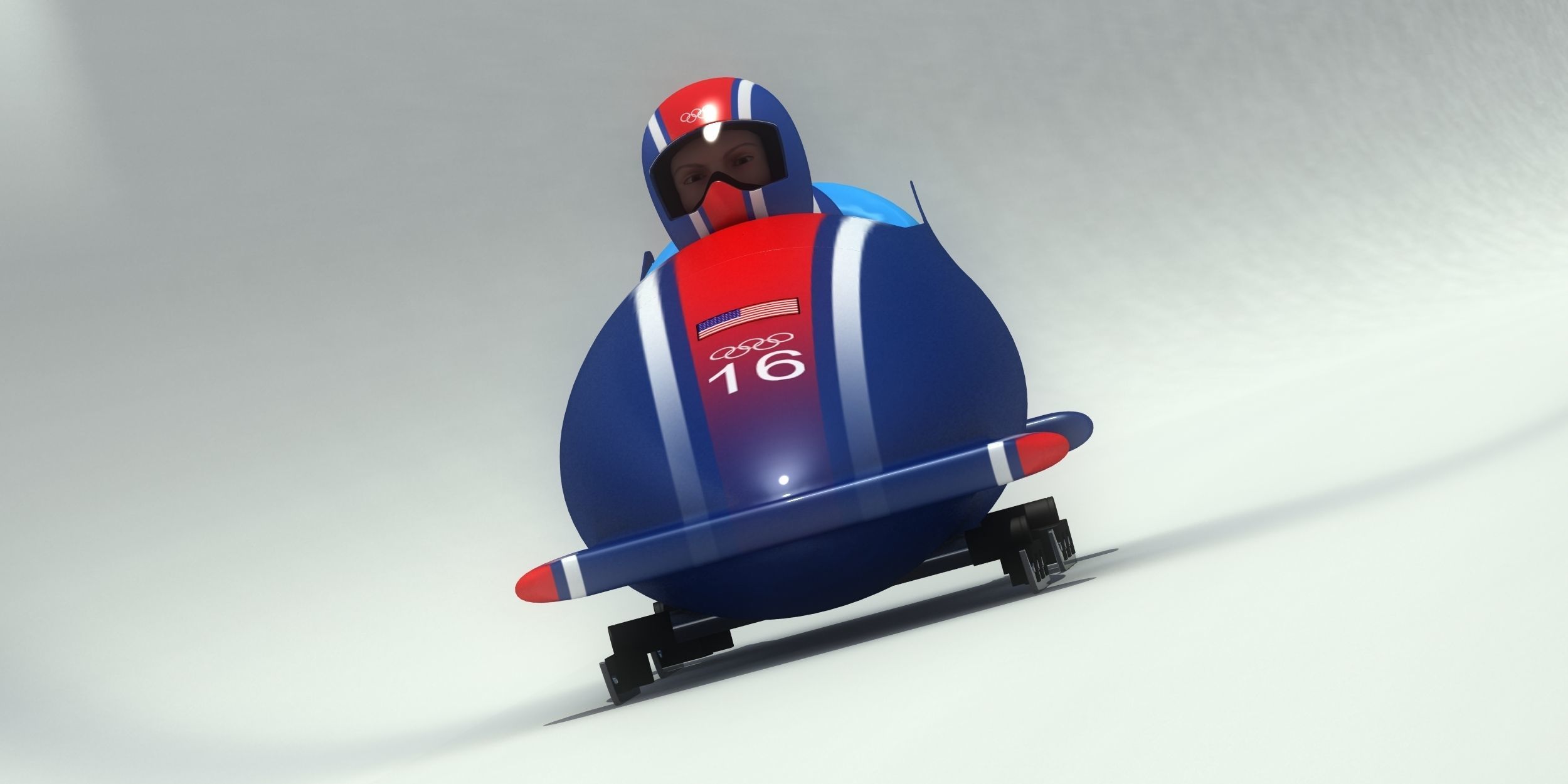 Bobsledder two olympic bobsledders 3D model_6