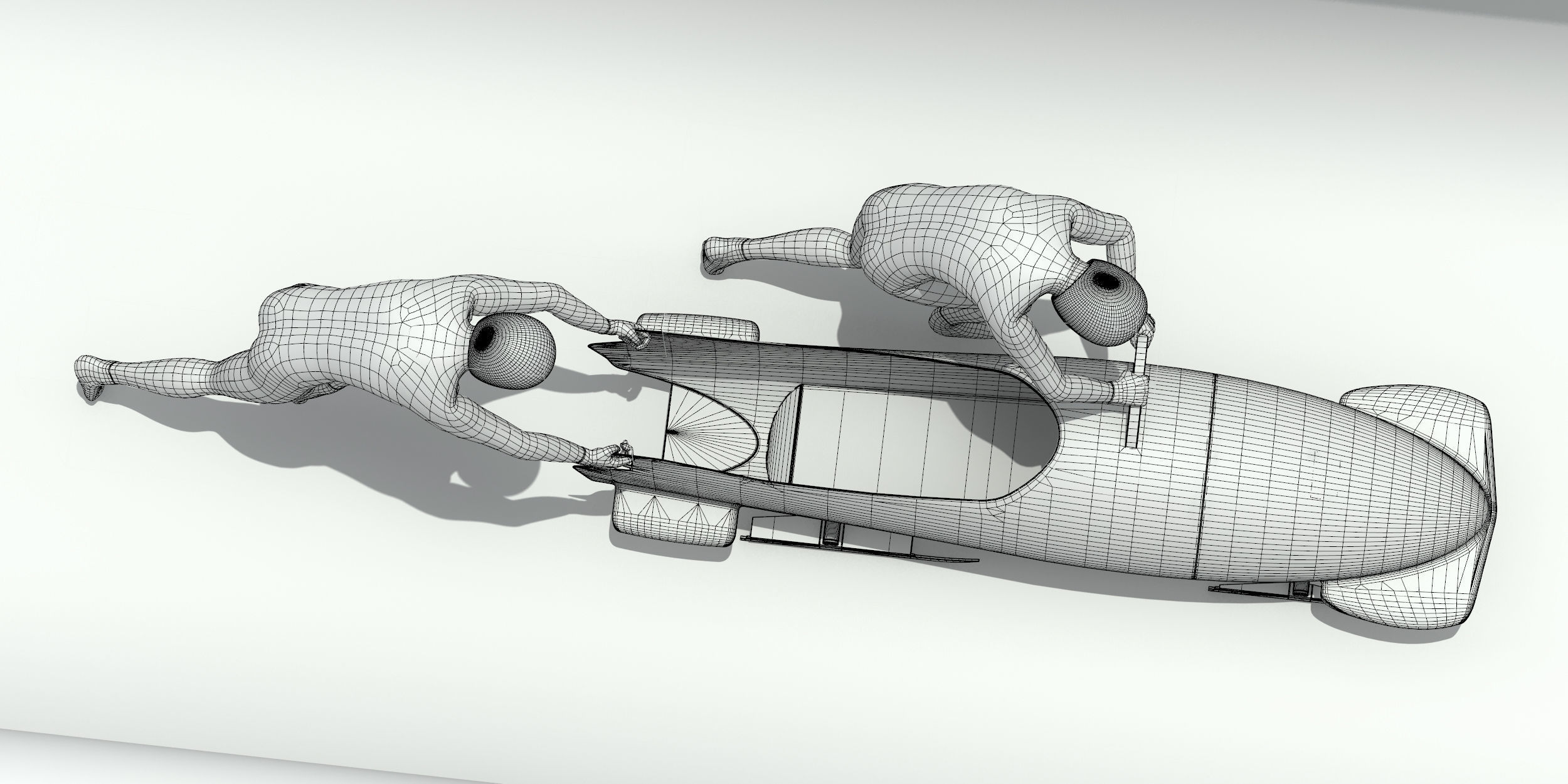 Bobsledder two olympic bobsledders 3D model_14