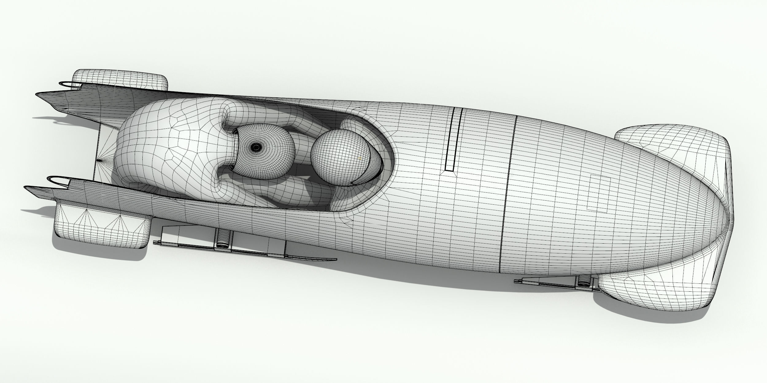 Bobsledder two olympic bobsledders 3D model_16