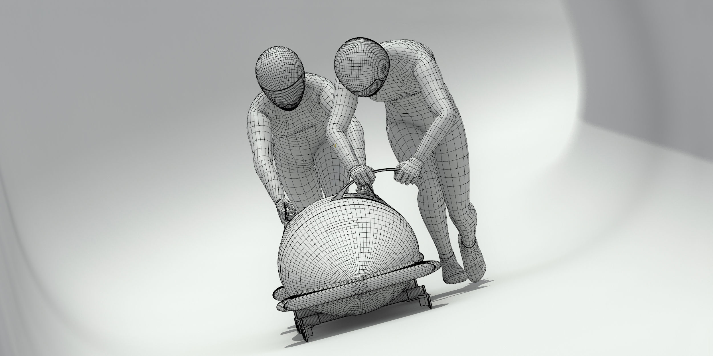 Bobsledder two olympic bobsledders 3D model_12