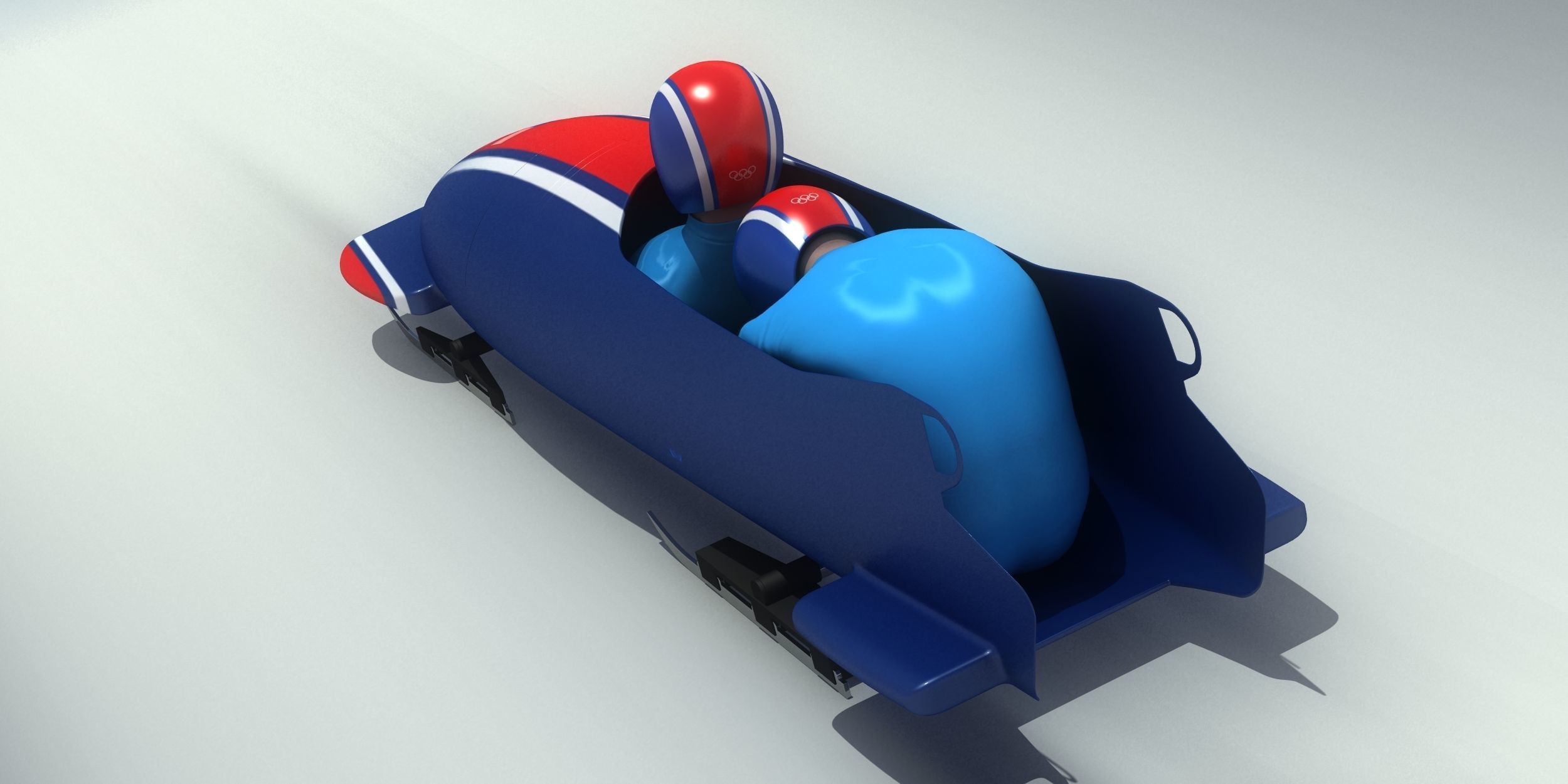 Bobsledder two olympic bobsledders 3D model_5