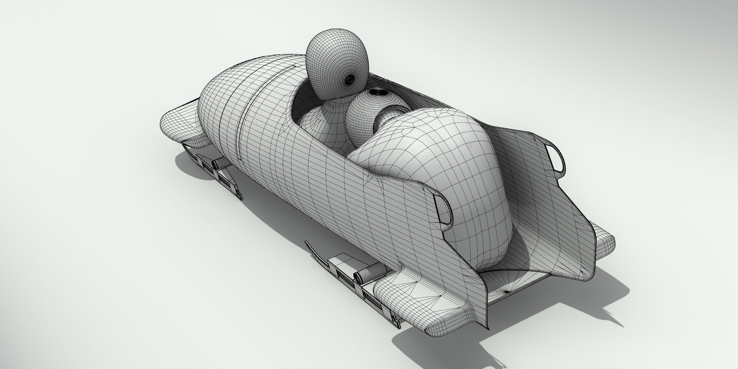 Bobsledder two olympic bobsledders 3D model_17