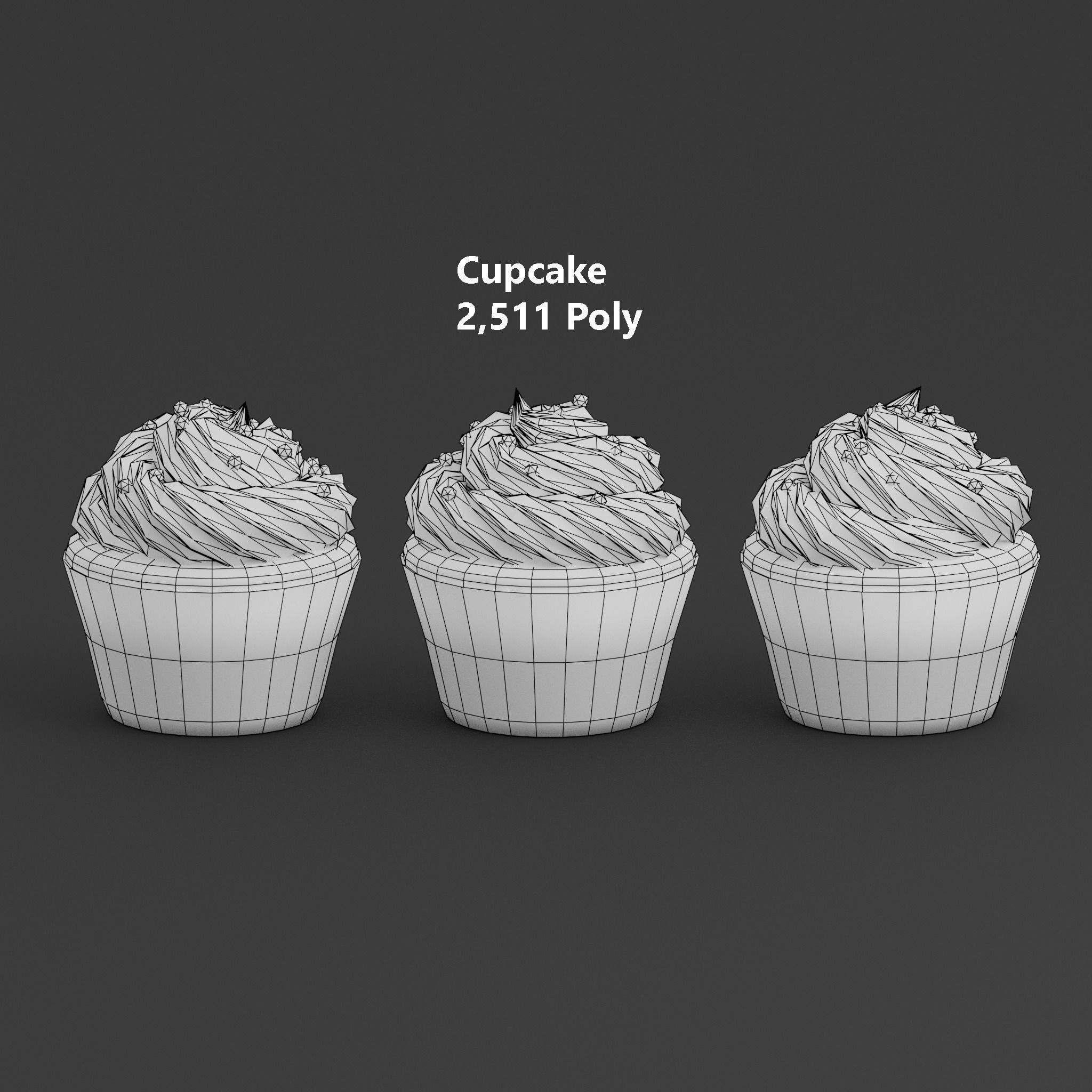 Cupcake G34 Low-poly 3D model_1