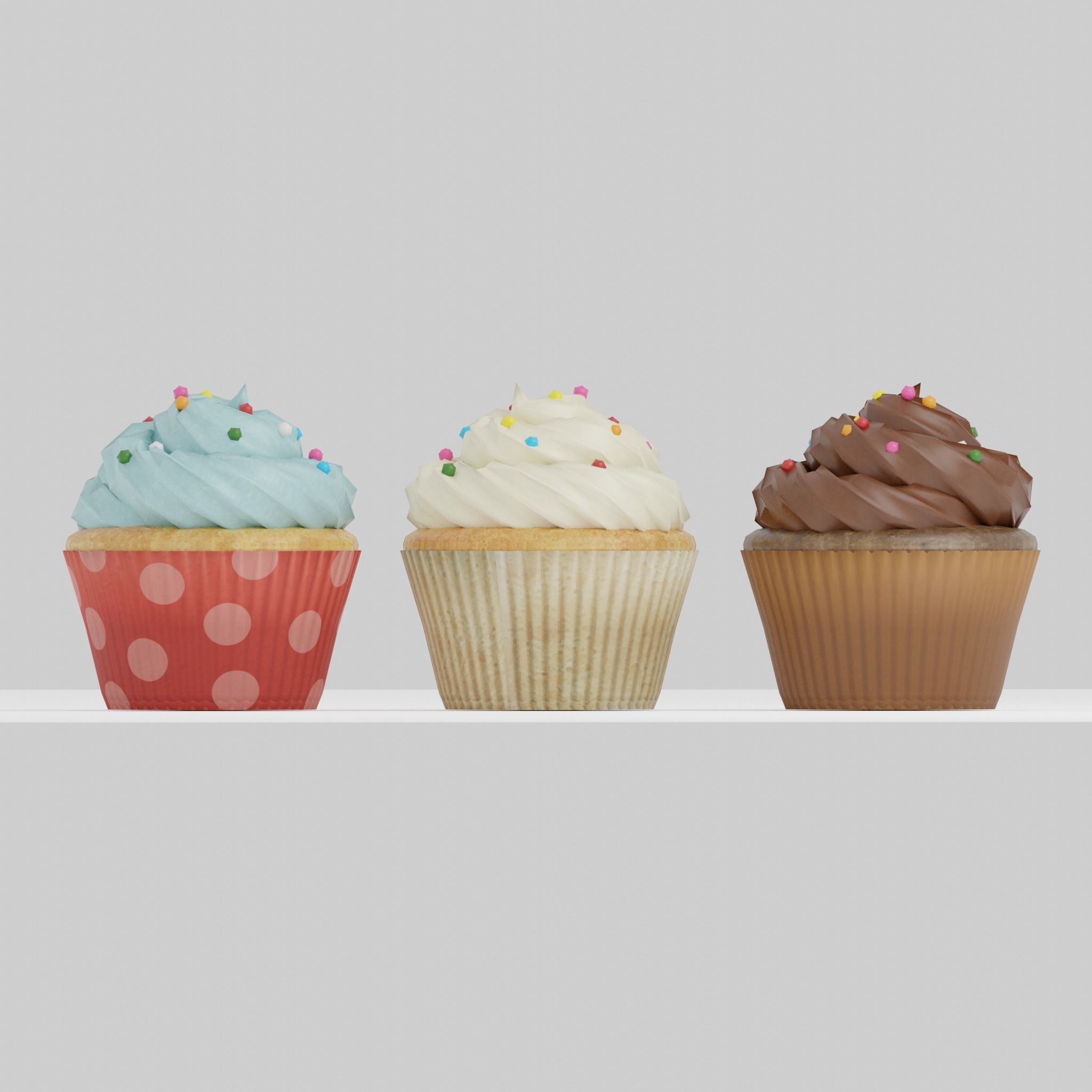 Cupcake G34 Low-poly 3D model_6