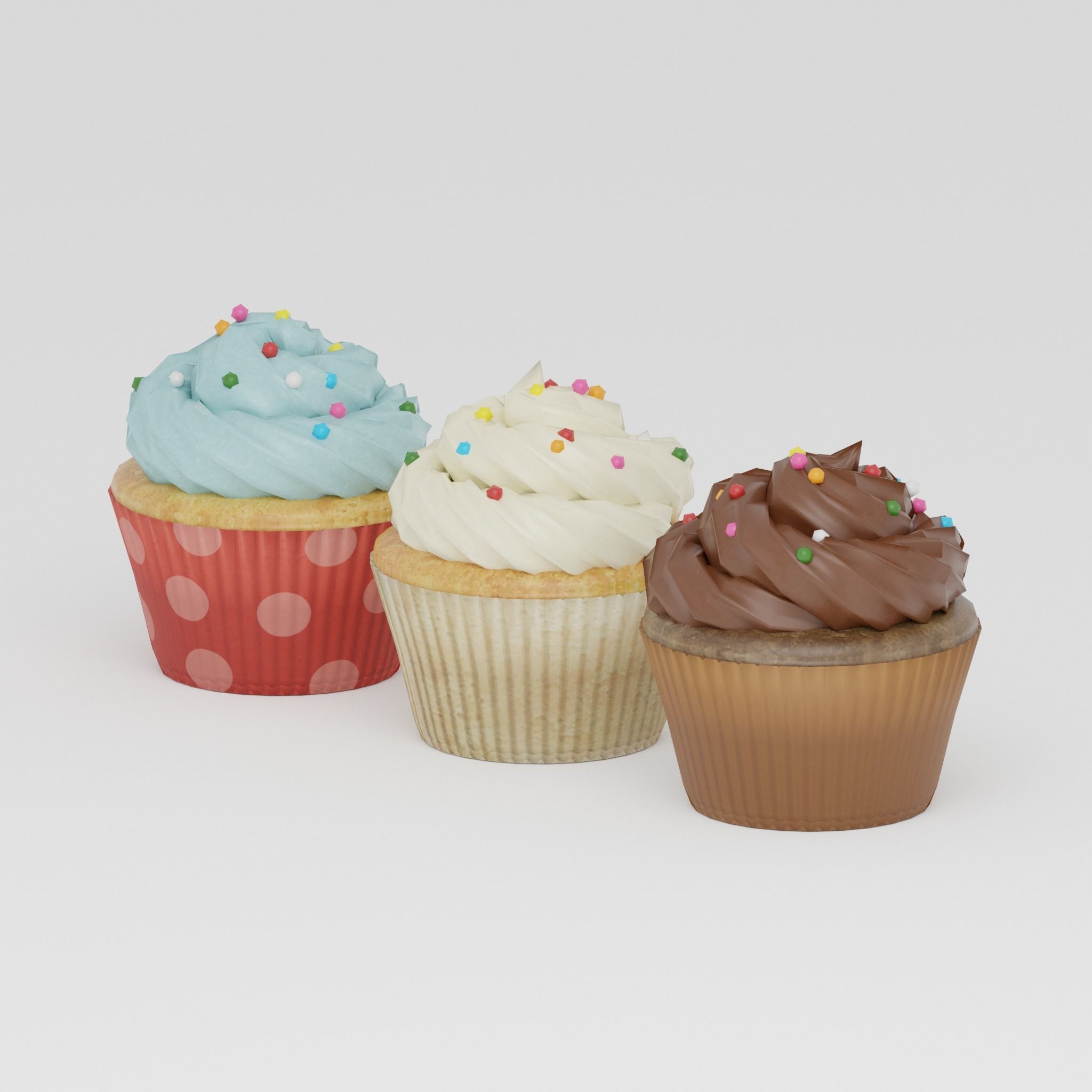 Cupcake G34 Low-poly 3D model_3