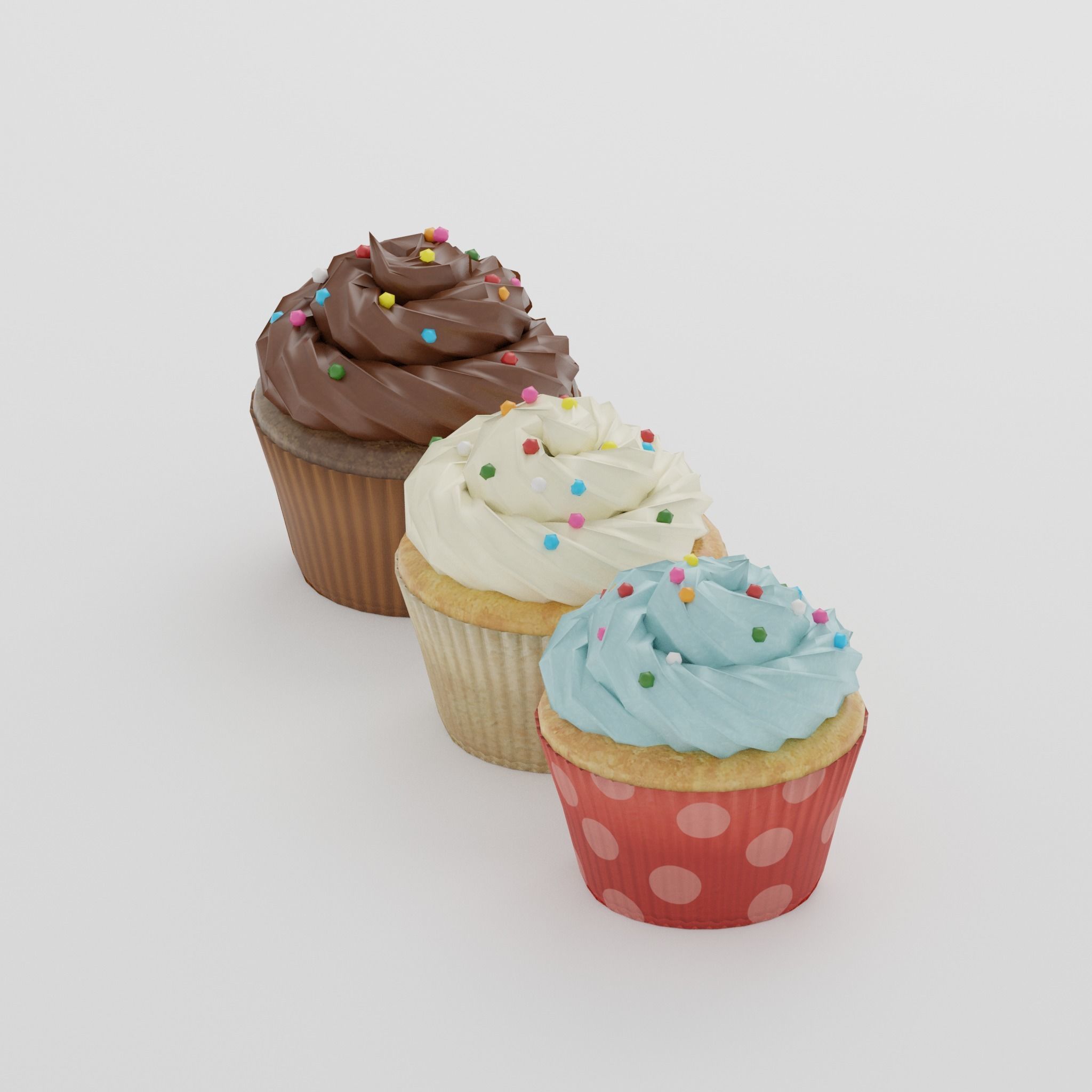 Cupcake G34 Low-poly 3D model_2