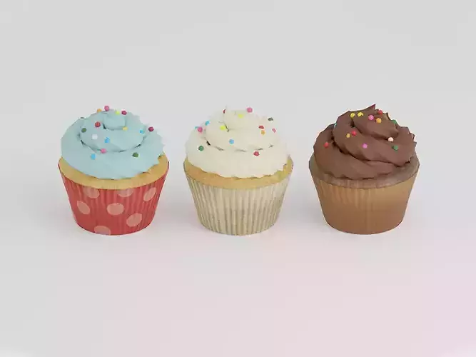 Cupcake G34 Low-poly 3D model