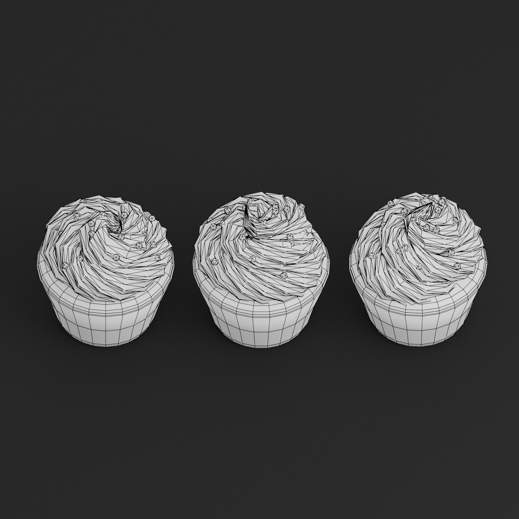 Cupcake G34 Low-poly 3D model_8