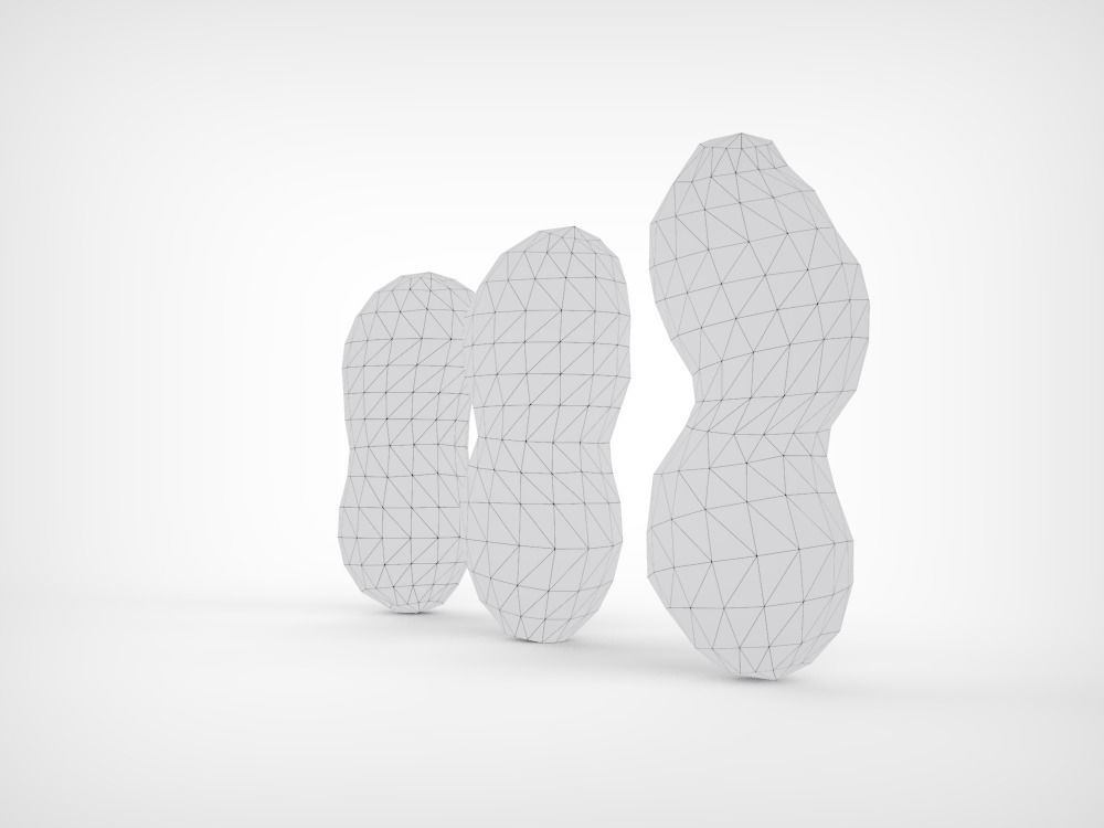 Peanuts three Low-poly 3D model_9