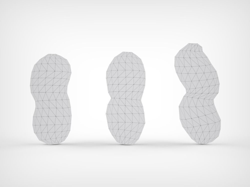 Peanuts three Low-poly 3D model_8