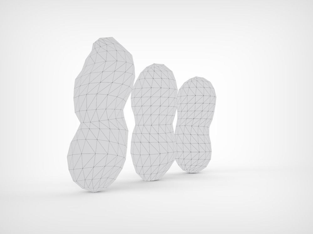 Peanuts three Low-poly 3D model_10