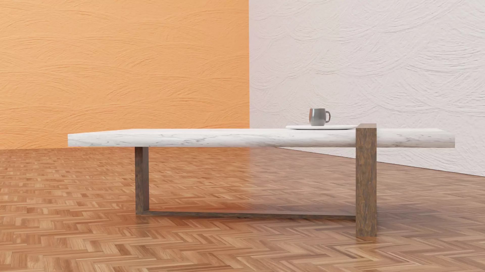 Marble Coffee Table Low-poly 3D model_0