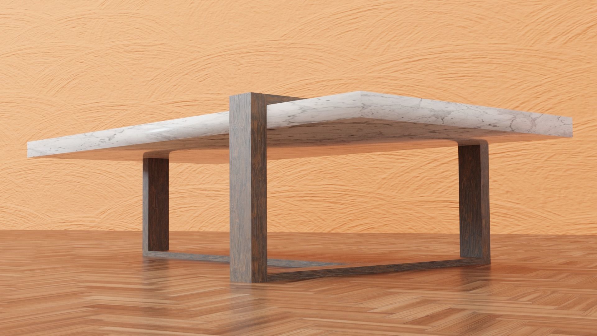 Marble Coffee Table Low-poly 3D model_4