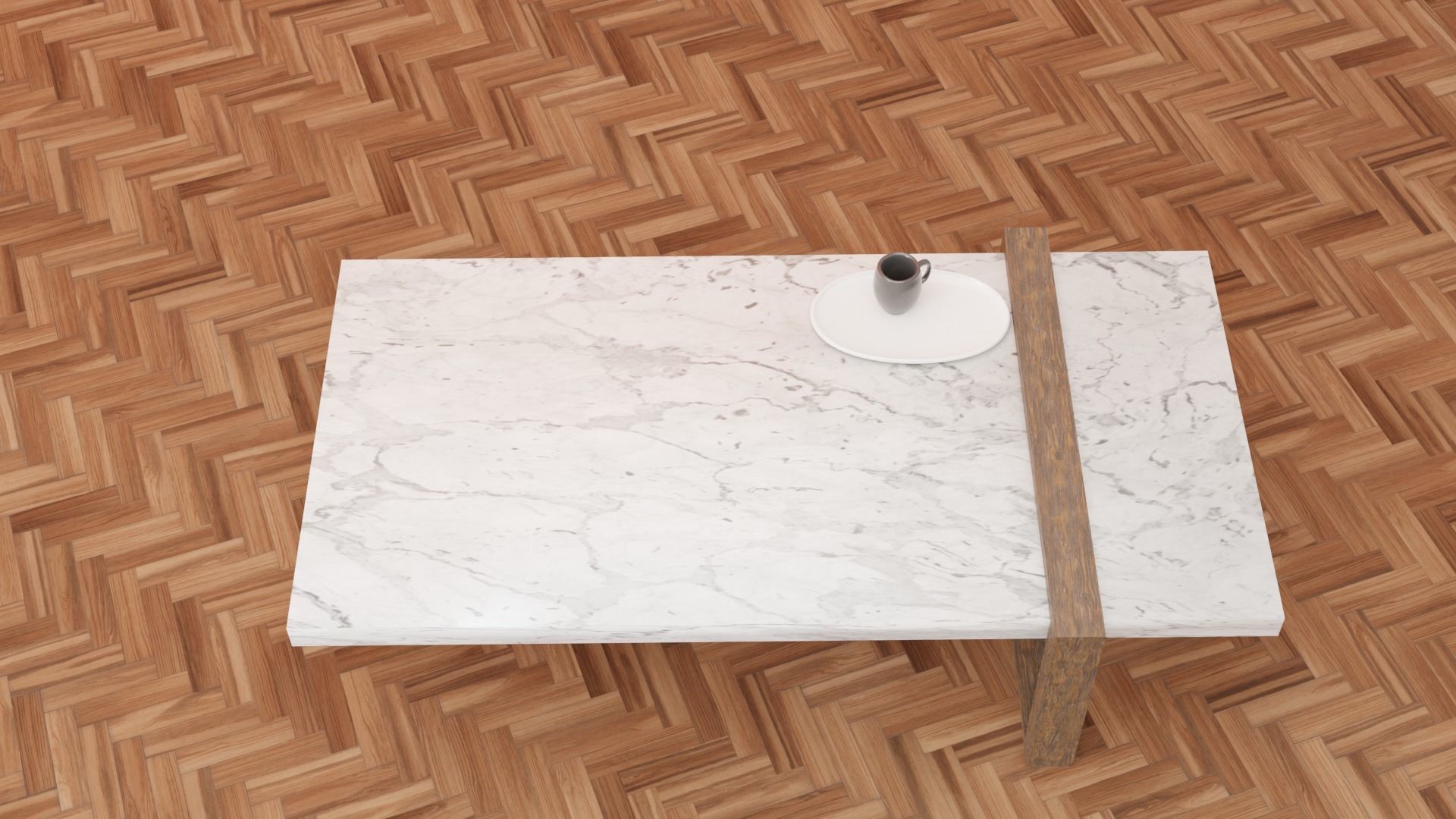 Marble Coffee Table Low-poly 3D model_3