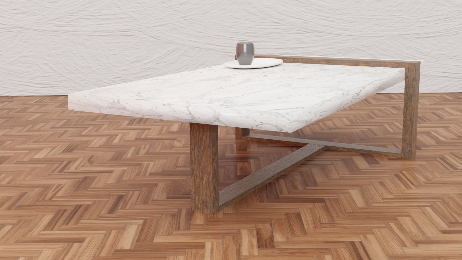 Marble Coffee Table Low-poly 3D model_1