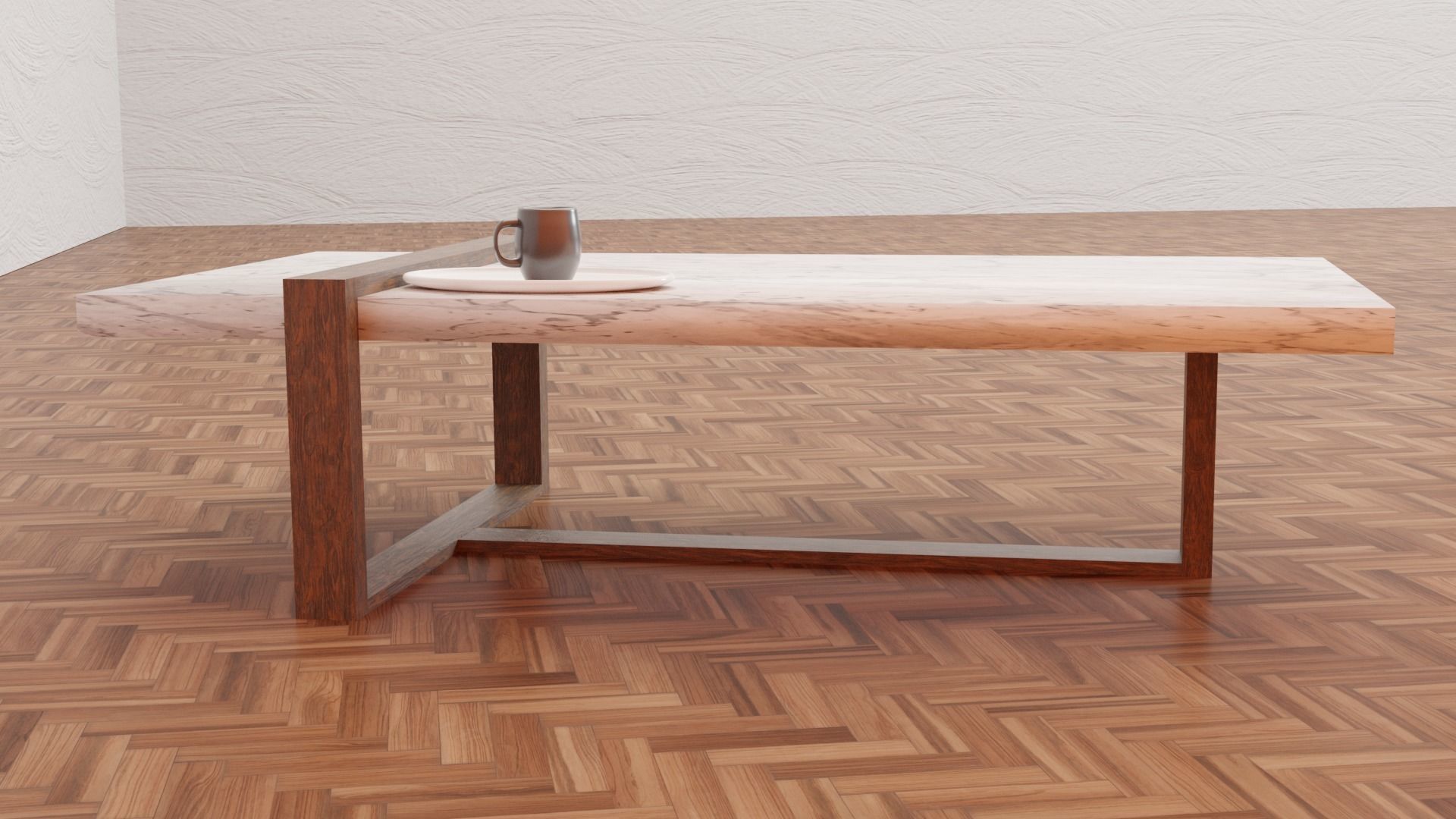 Marble Coffee Table Low-poly 3D model_5