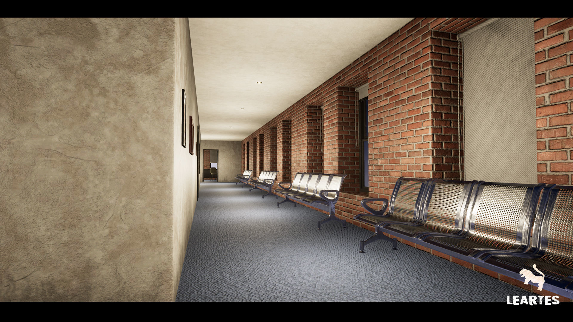 Bank Building Interior Gameready Environment Low-poly 3D model_6