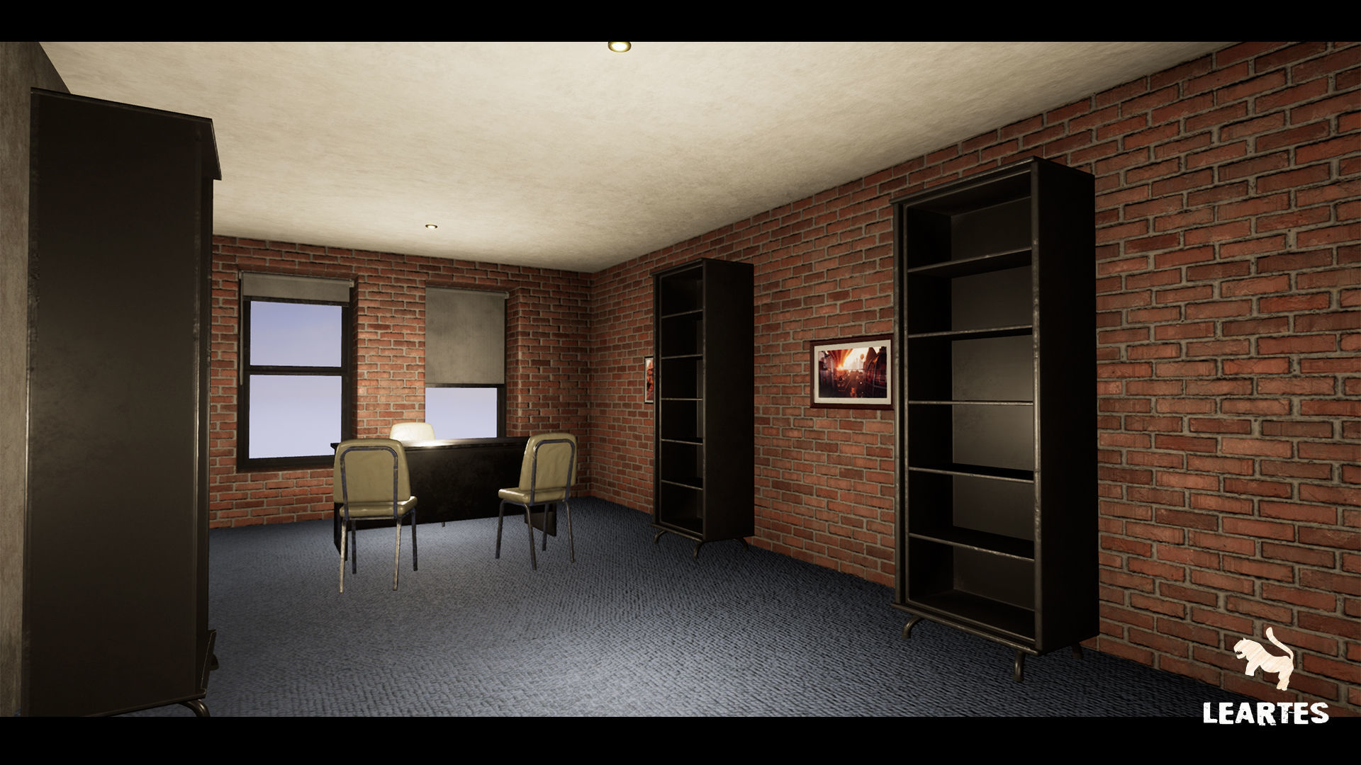 Bank Building Interior Gameready Environment Low-poly 3D model_5