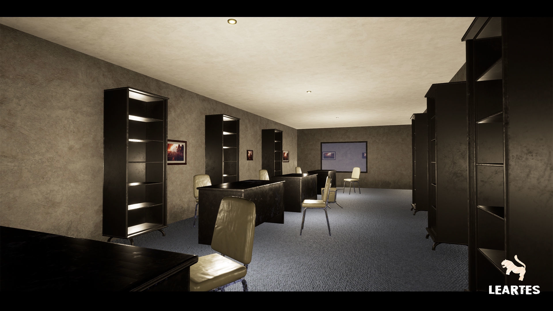 Bank Building Interior Gameready Environment Low-poly 3D model_8