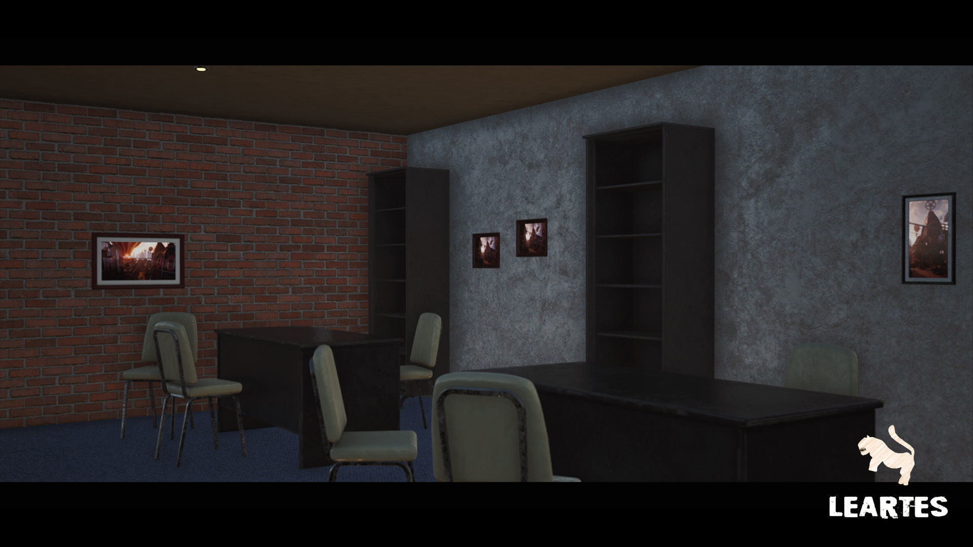 Bank Building Interior Gameready Environment Low-poly 3D model_11