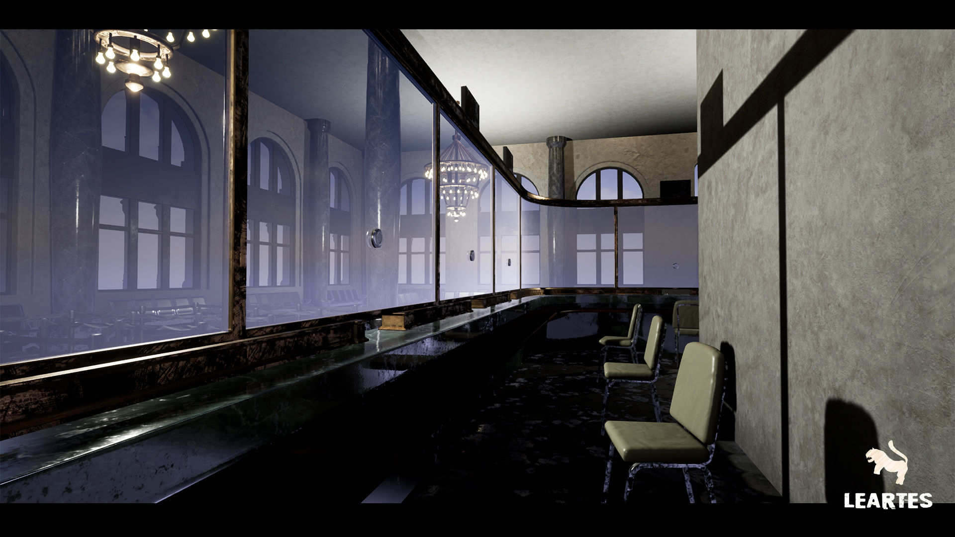 Bank Building Interior Gameready Environment Low-poly 3D model_12