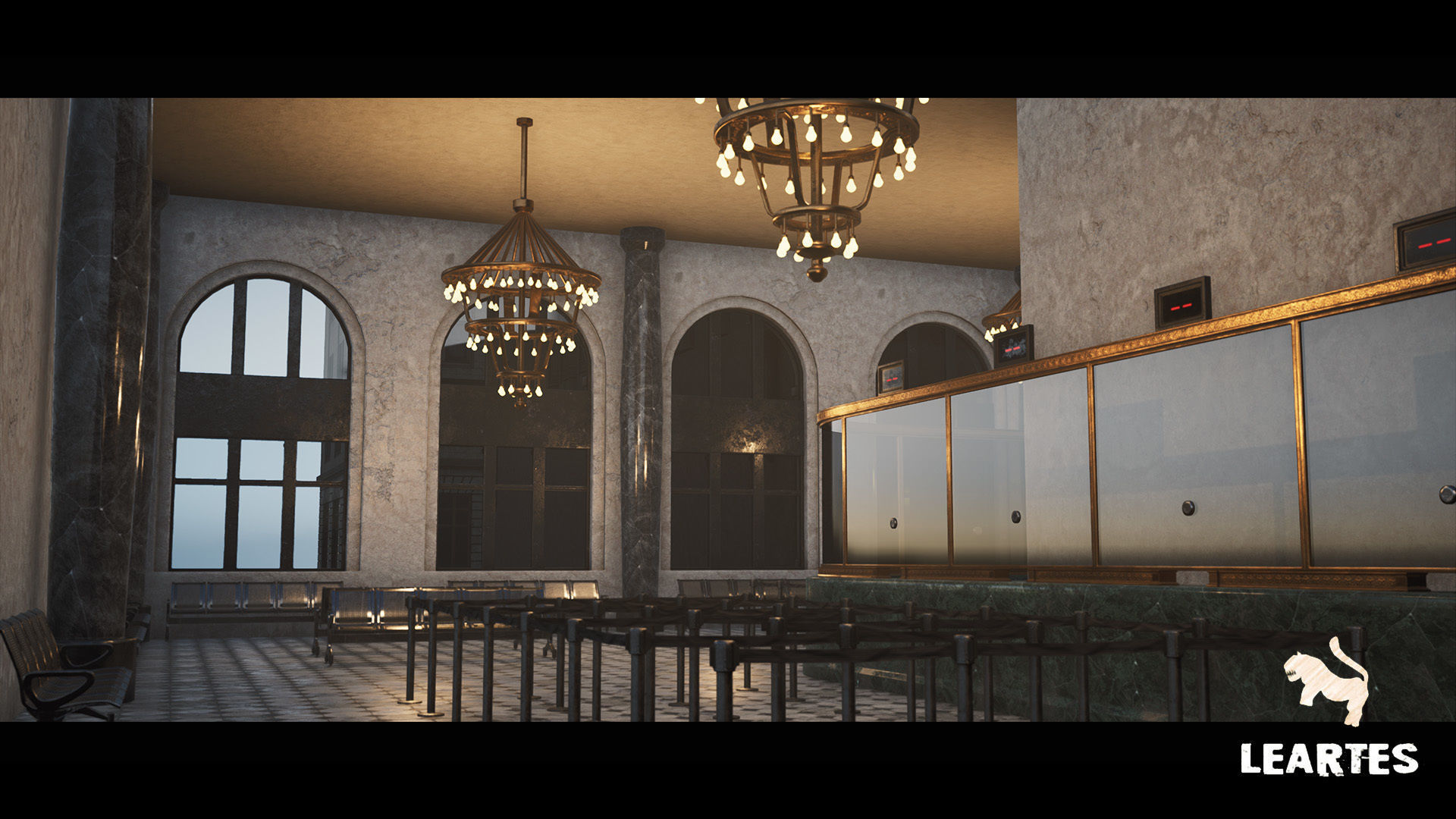 Bank Building Interior Gameready Environment Low-poly 3D model_1