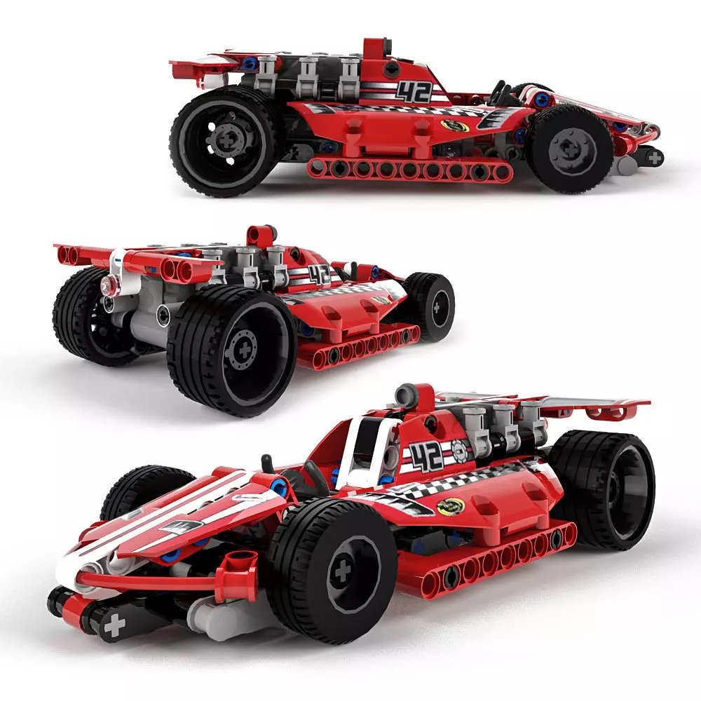Lego Technic Race Car 3D model_0