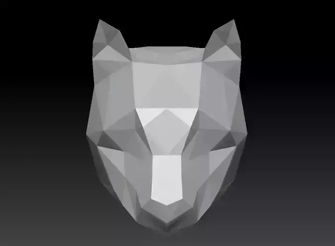 wolf head low poly