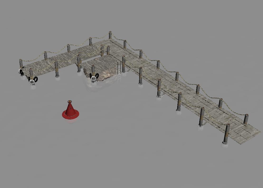 Marina for boats 3D model_6