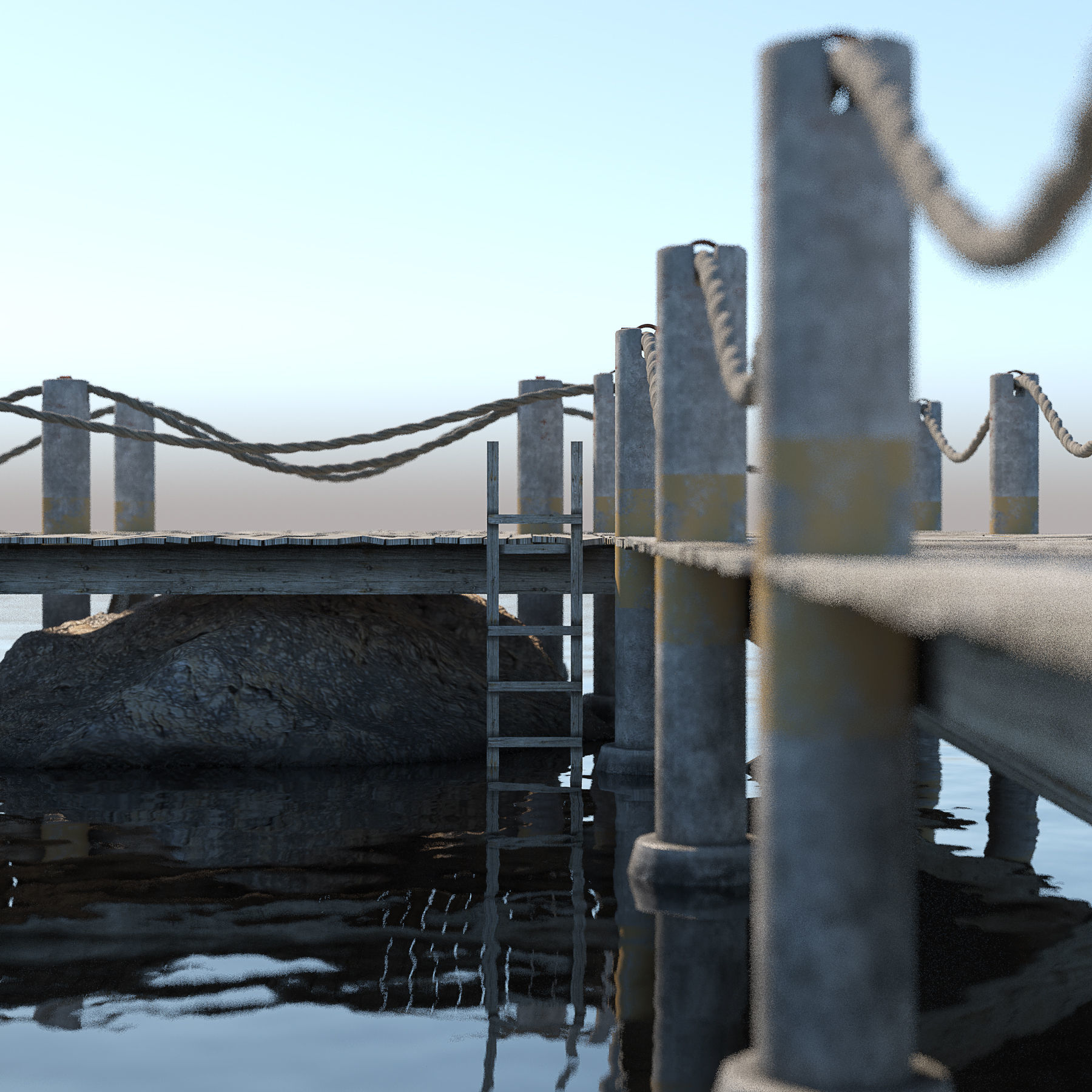 Marina for boats 3D model_4