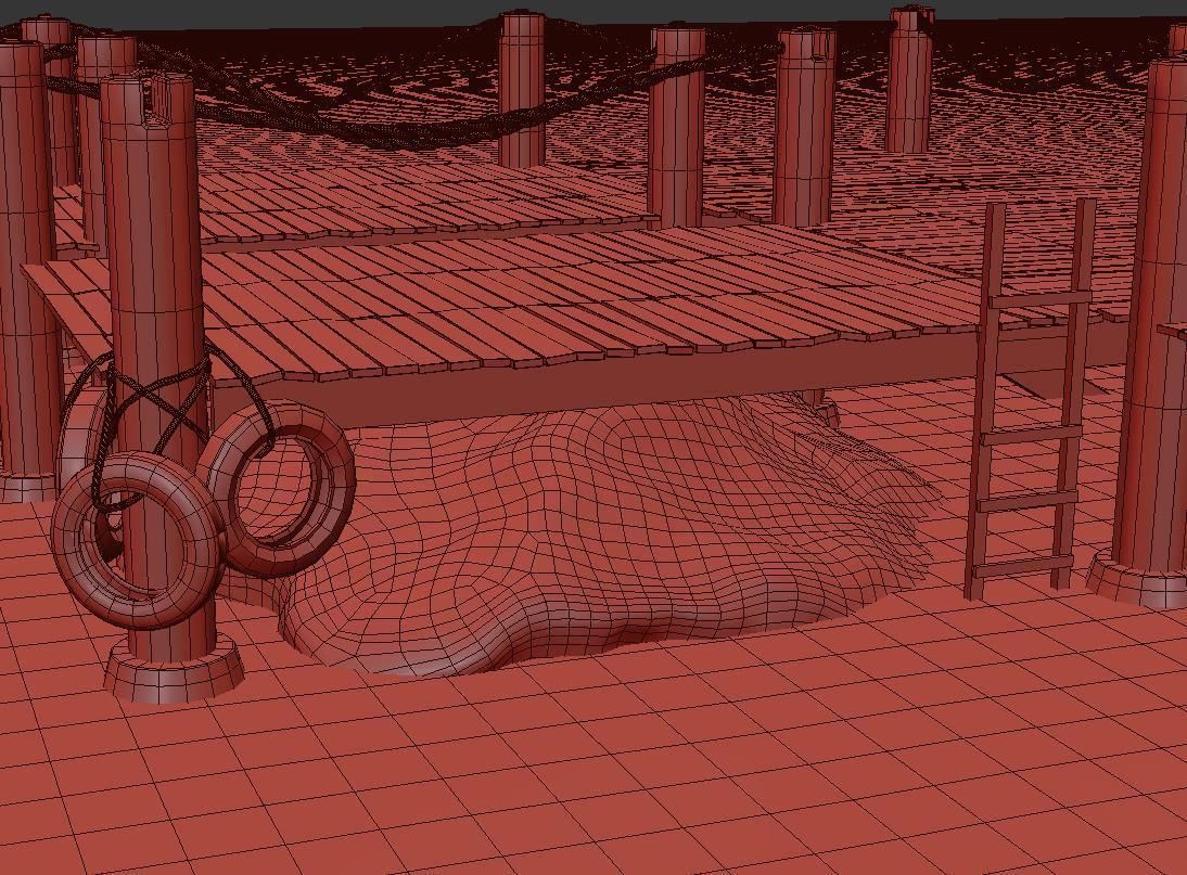 Marina for boats 3D model_9