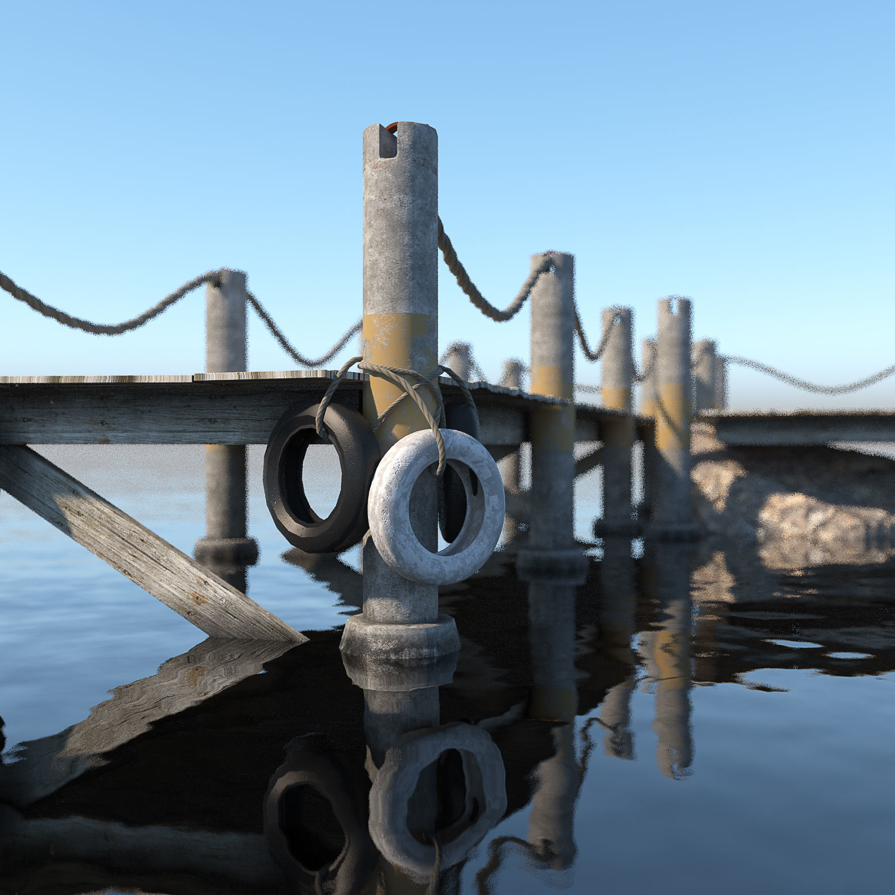 Marina for boats 3D model_2