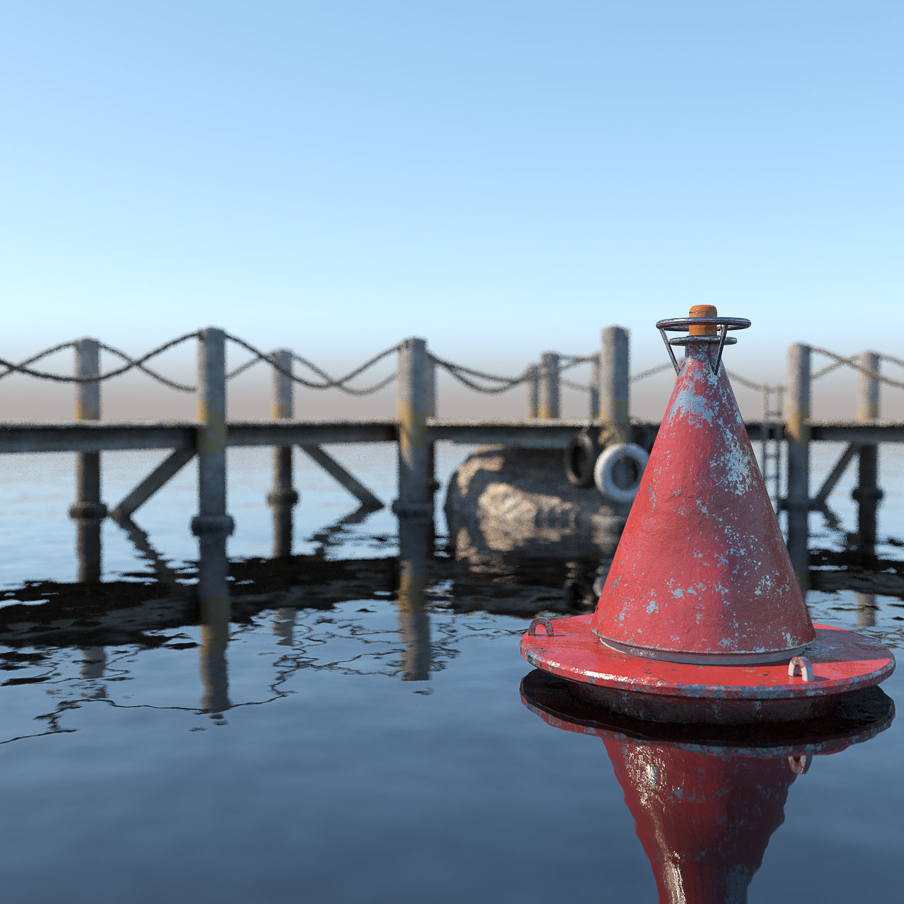 Marina for boats 3D model_3