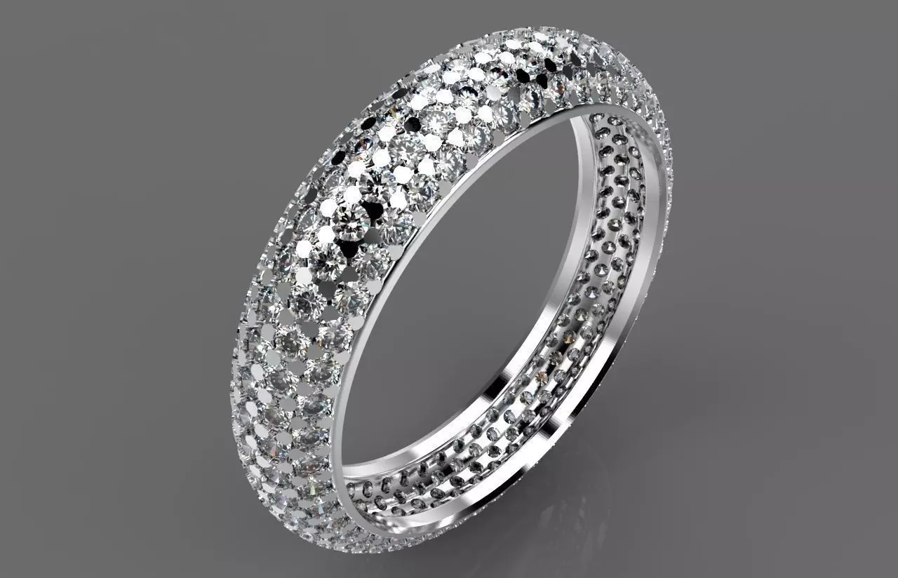Ring diamond eternity 3D print model_0