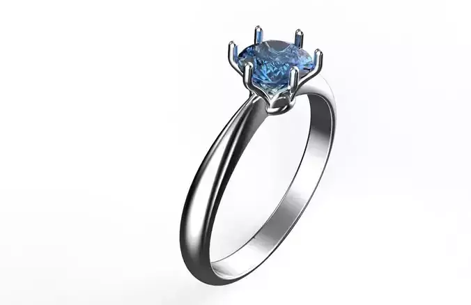 Ring engagement with sapphire Free 3D print model