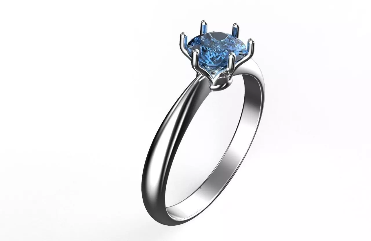 Ring engagement with sapphire Free 3D print model_0