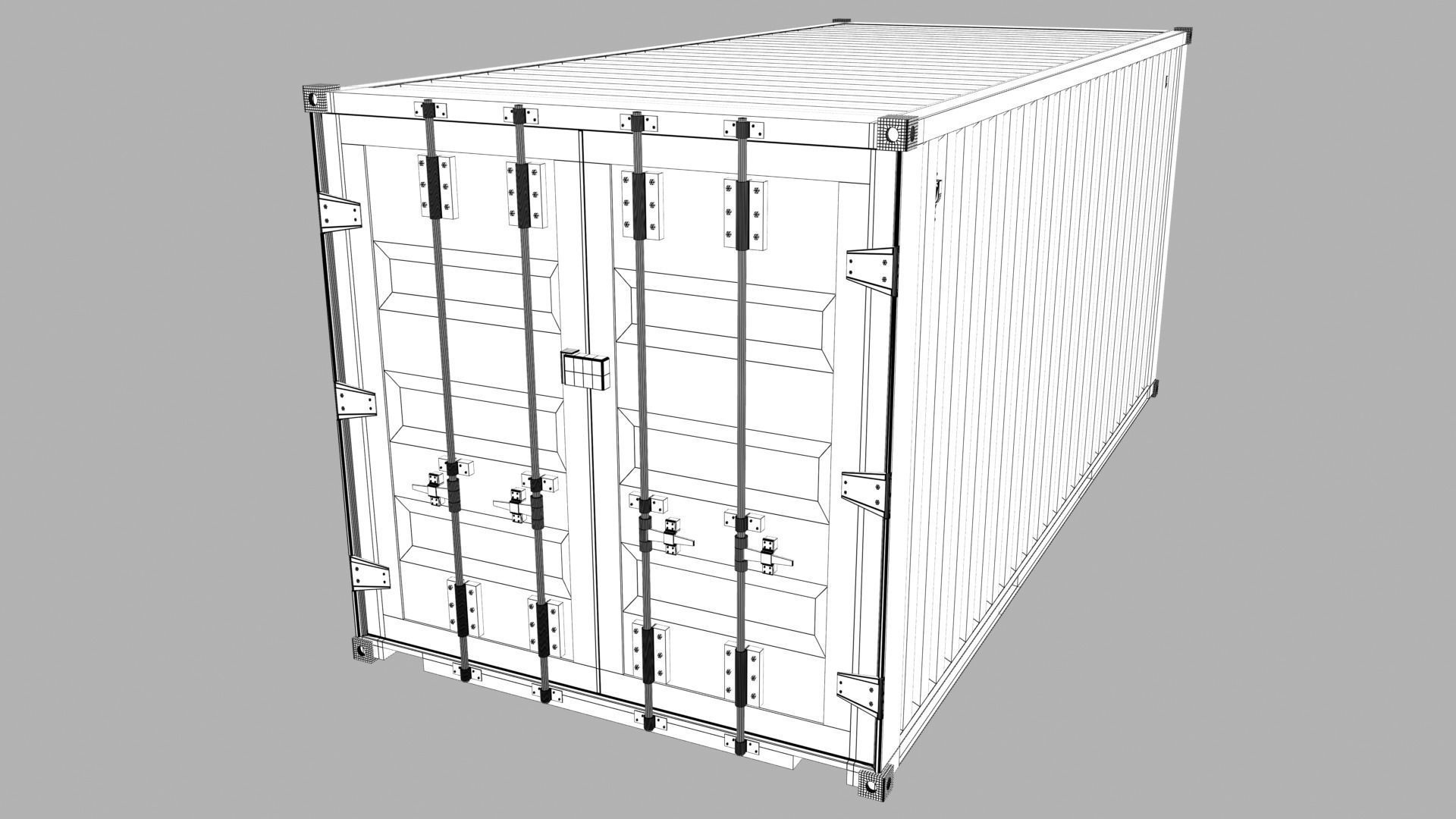 Container shipping Low-poly 3D model_2