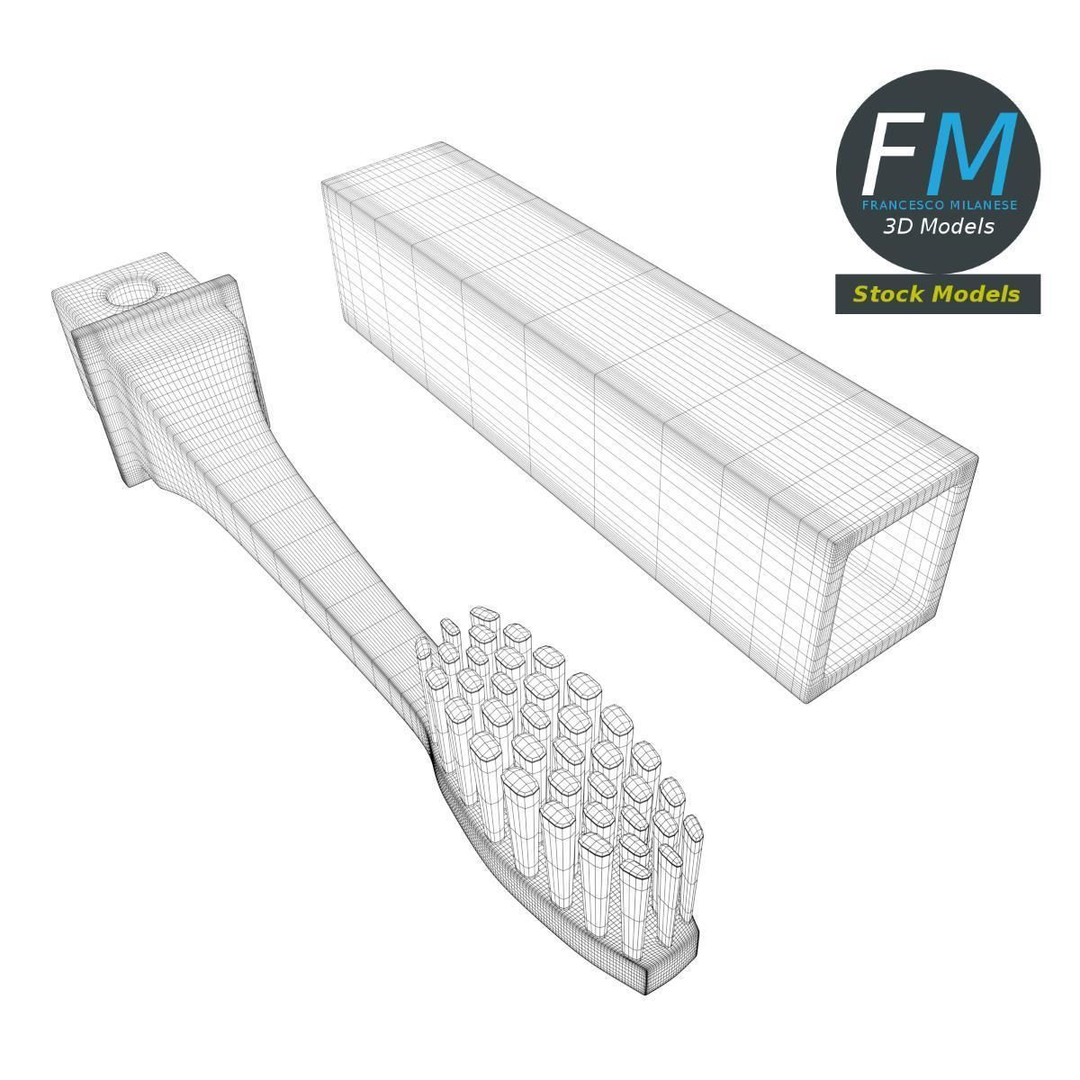 Travel toothbrush 3D model_7