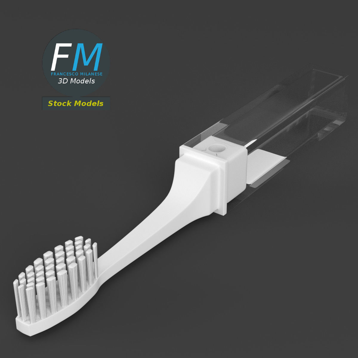 Travel toothbrush 3D model_2