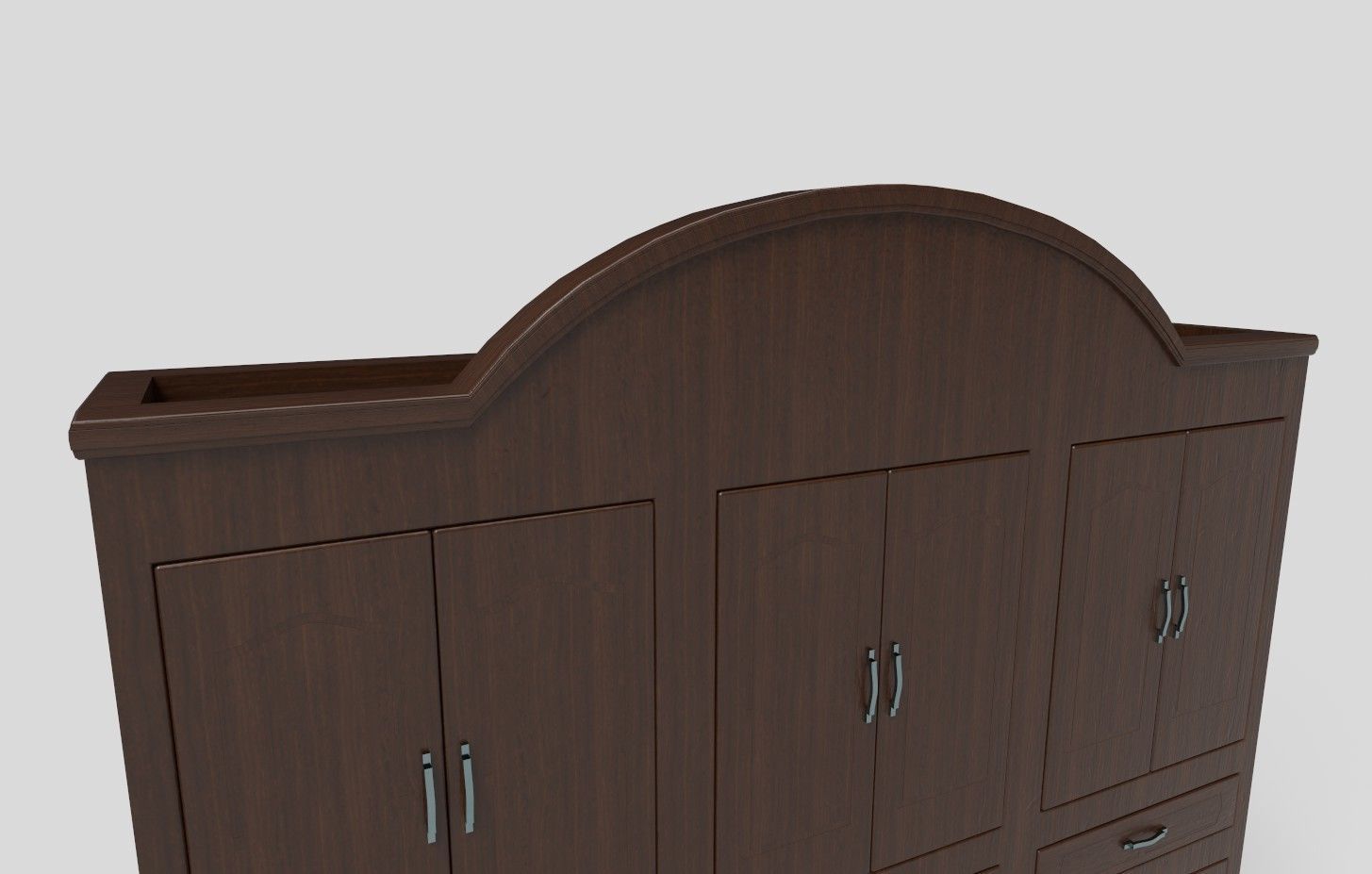 Wooden Wardrobe Low-poly 3D model_4