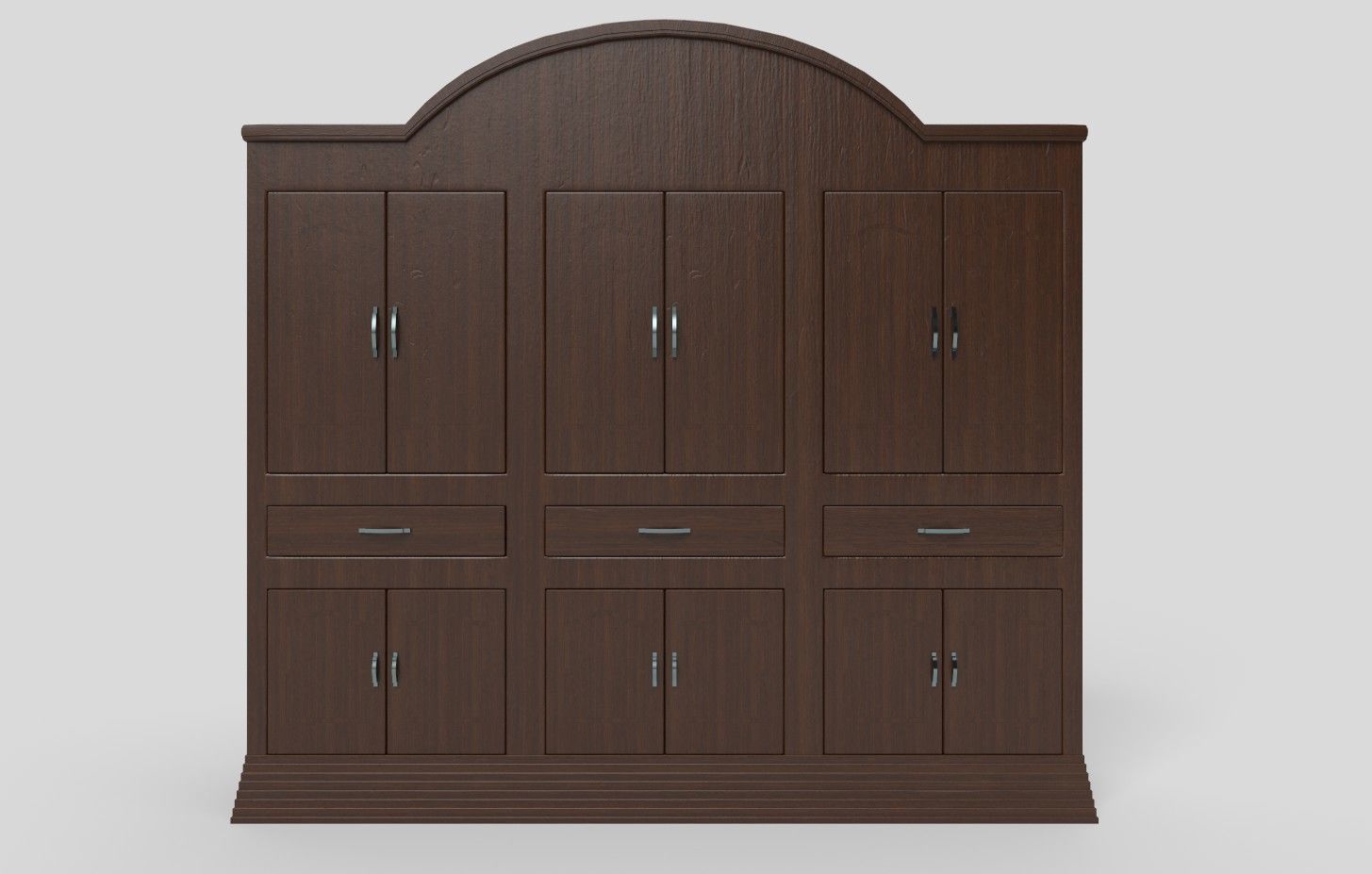 Wooden Wardrobe Low-poly 3D model_1