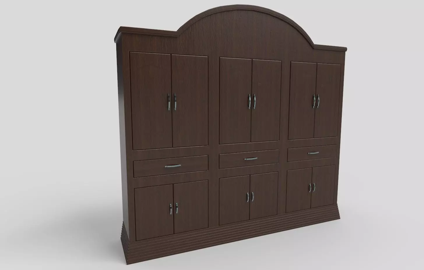 Wooden Wardrobe Low-poly 3D model_0