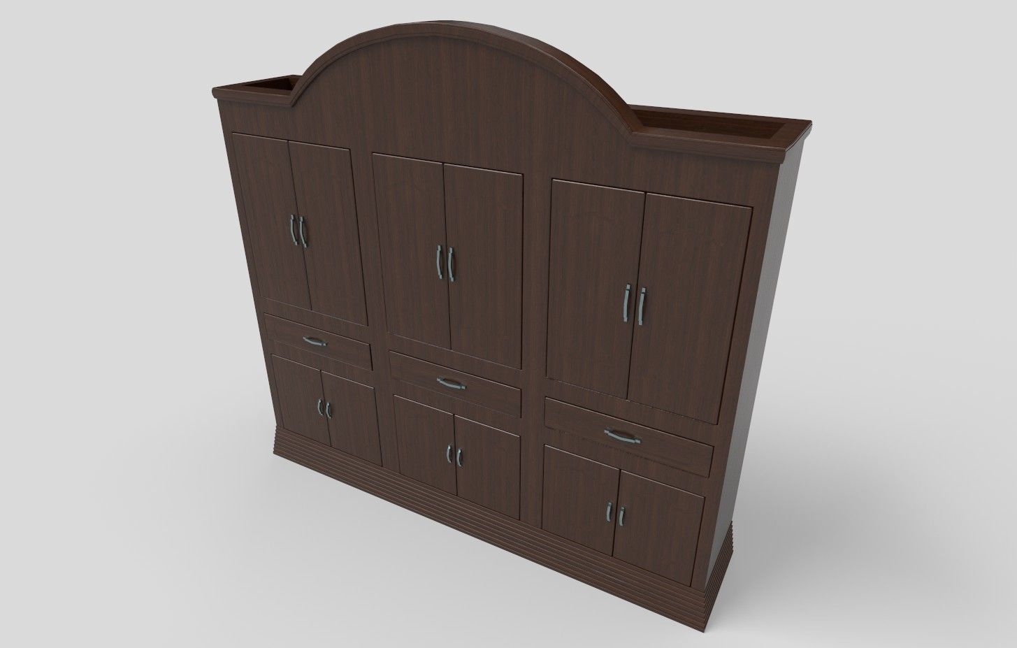 Wooden Wardrobe Low-poly 3D model_6