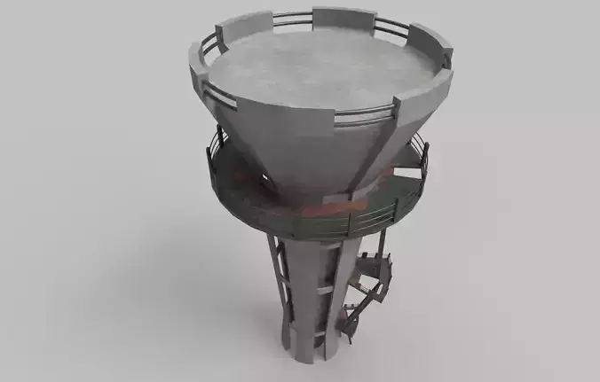 Water Tank Tower Low-poly 3D model