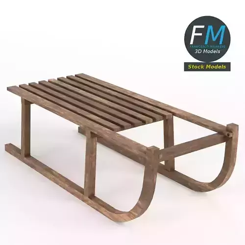 Vintage wooden sled
