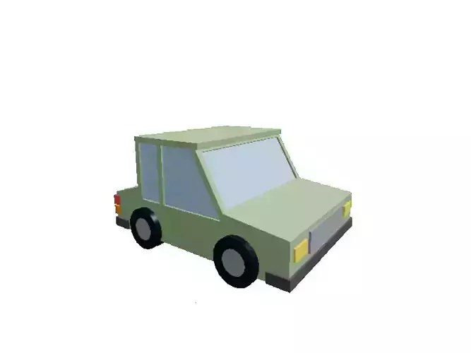 Low-Poly 3D Modeled Car