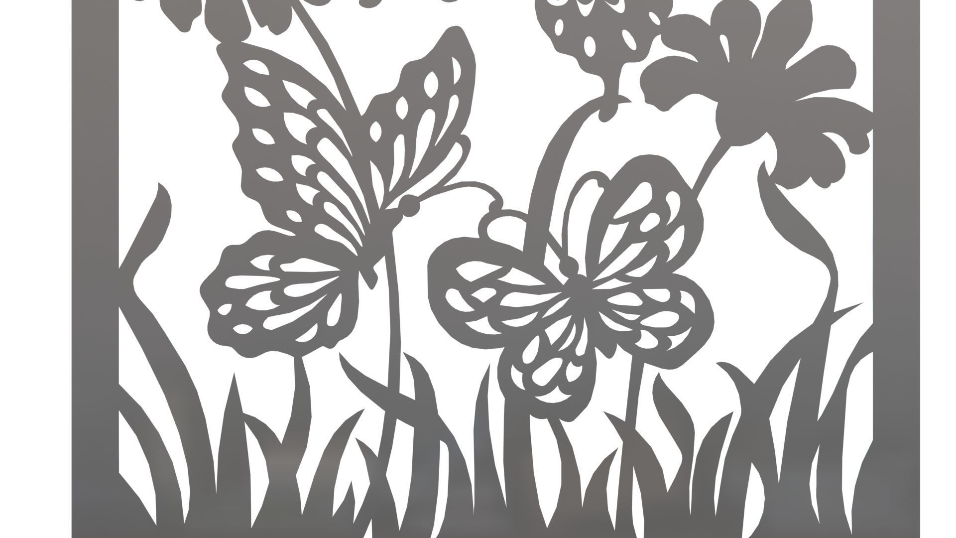 Butterfly wall picture 3D print model_2