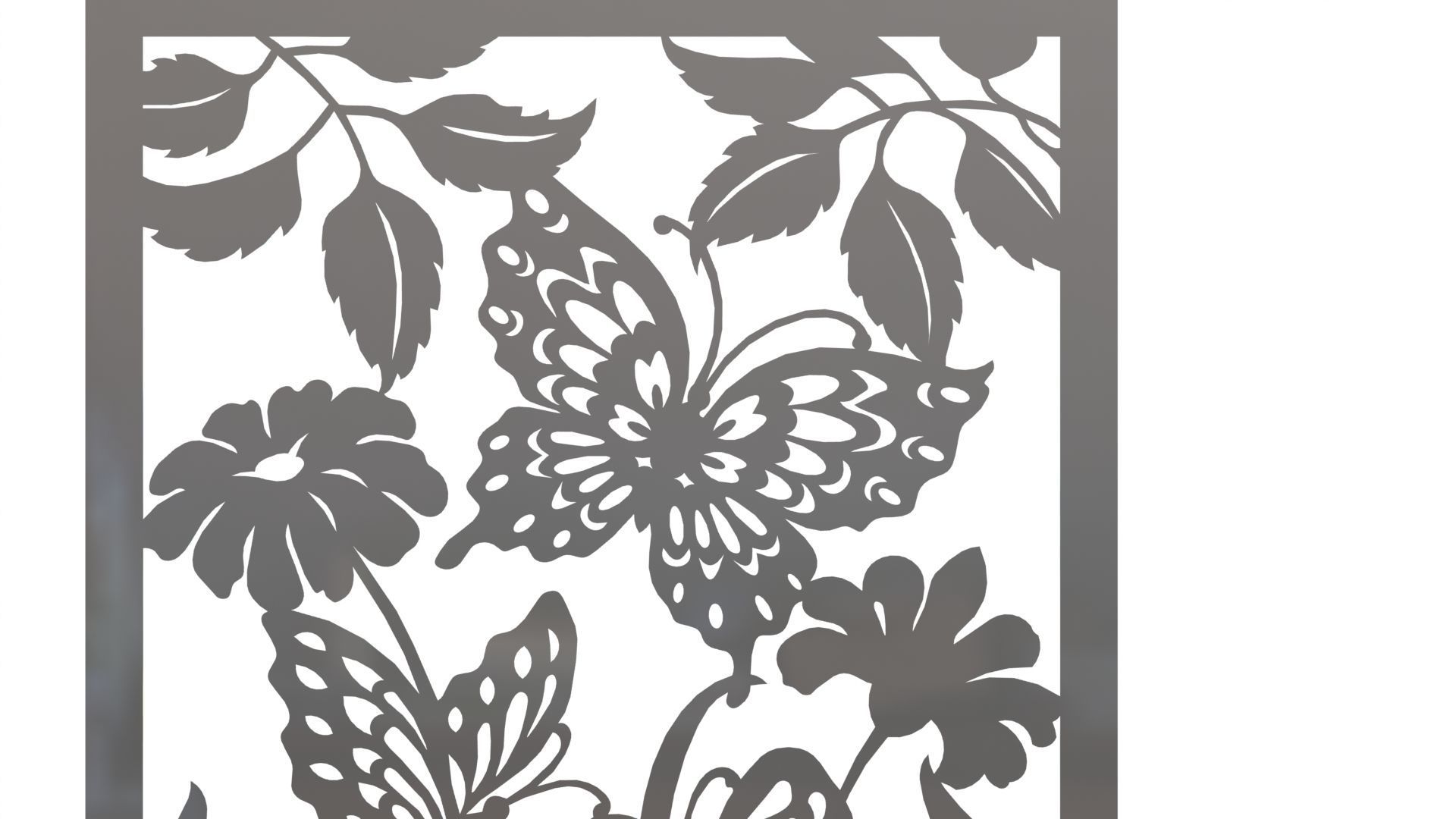 Butterfly wall picture 3D print model_1