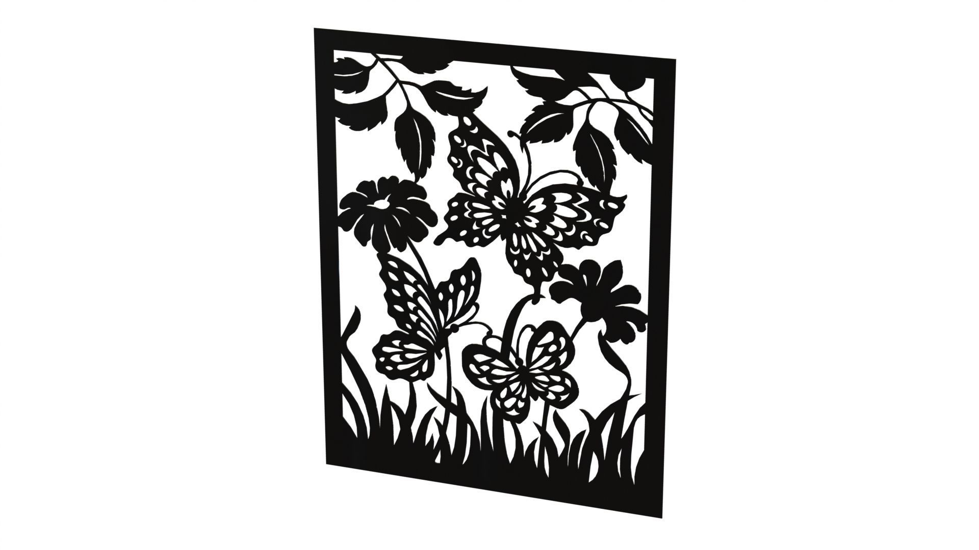 Butterfly wall picture 3D print model_5